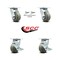 Service Caster 4 Inch Thermoplastic Rubber Caster Set with Roller Bearing 2 Swivel Lock 2 Brake SCC-30CS420-TPRRF-BSL-2-TLB-2 - alternate 3